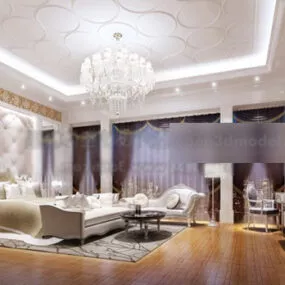 Hotel Room Ceiling Decoration Interior 3d model