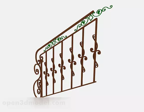 Idyllic Brown Railing 3d model Idyllic Brown Railing 3d model