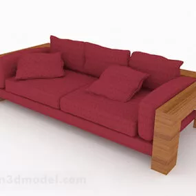Idyllic Red Double Sofa 3d model