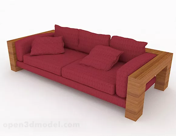Idyllic Red Double Sofa 3d model Idyllic Red Double Sofa 3d model
