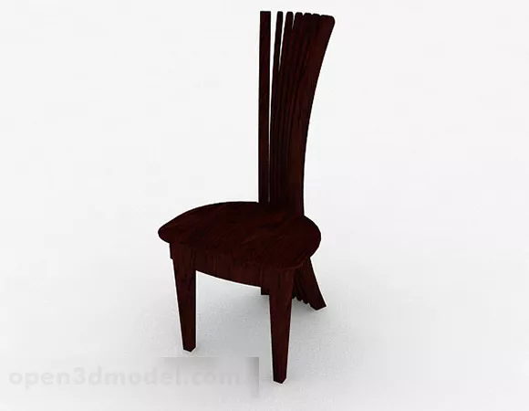 Individual Wooden Brown Chair 3d model Individual Wooden Brown Chair 3d model