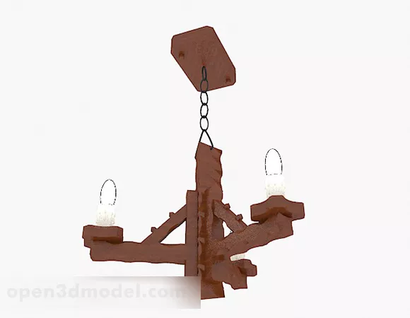 Individual Wooden Chandeliers 3d model Individual Wooden Chandeliers 3d model