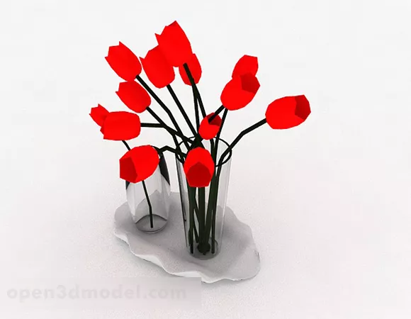 Indoor Red Flower Arrangement Design 3d model Indoor Red Flower Arrangement Design 3d model