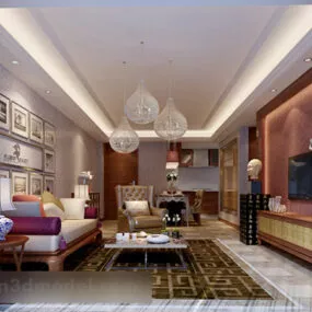 Interior Design Living Room Modern Style 3d model