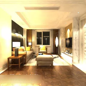 Living Room Sofa Interior V2 3d model