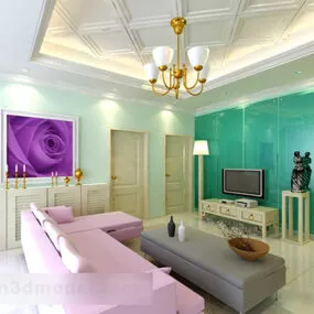 Home Living Room Design Interior V1 3d model