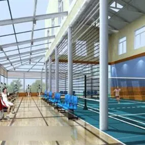 International Badminton Court Interior 3d model