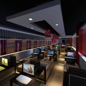 Internet Cafe Interior 3d model