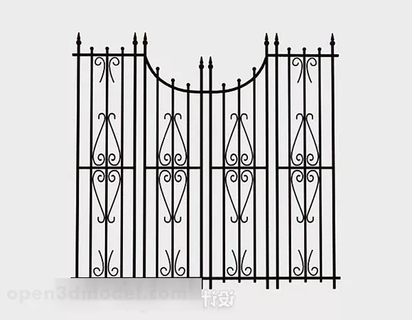 Gate Fence With Tire Pattern 3d model