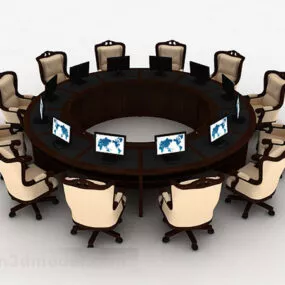 Europe Conference Table Chair Furniture 3d model