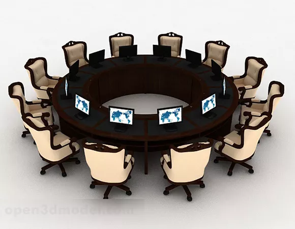 Europe Conference Table Chair Furniture 3d model Europe Conference Table Chair Furniture 3d model