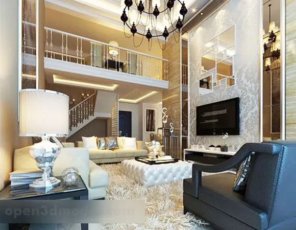 Jane Europe Living Room 3d model Jane Europe Living Room 3d model