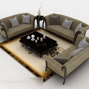 Jane Beige Brown Sofa 3d model