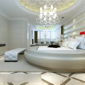 Jane’s Bedroom Round Bed Interior 3d model