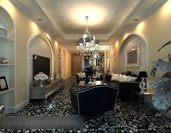 Jane’s Home Living Room Design 3d model Jane’s Home Living Room Design 3d model