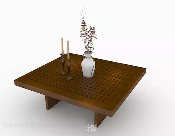 Japanese Style Brown Wooden Coffee Table Furniture 3d model Japanese Style Brown Wooden Coffee Table Furniture 3d model