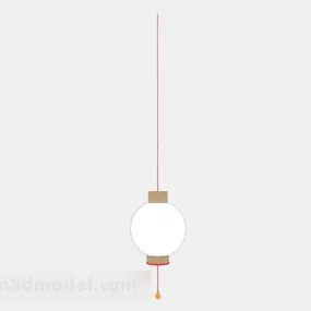 Japanese Style White Ball Chandelier 3d model