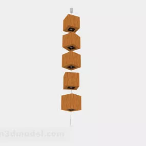 Japanese Design Wooden Chandeliers 3d model