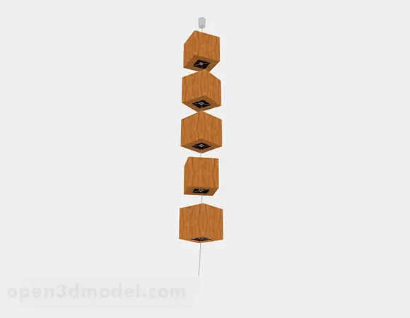 Japanese Design Wooden Chandeliers 3d model Japanese Design Wooden Chandeliers 3d model