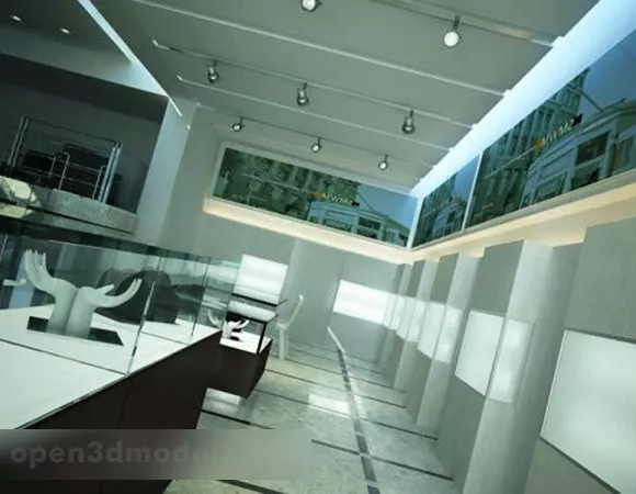 Corner Exhibition Showroom 3d model