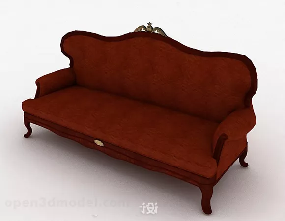 Vintage Brown Home Two-seat Sofa Furniture 3d model Vintage Brown Home Two-seat Sofa Furniture 3d model