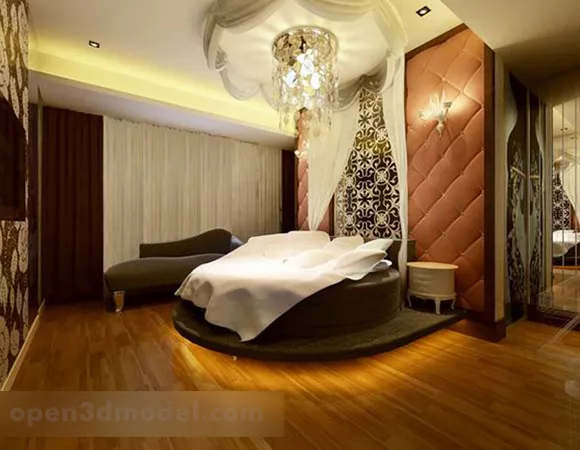Master Bedroom Round Bed Interior 3d model Master Bedroom Round Bed Interior 3d model