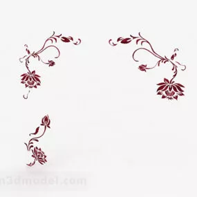 Jujube Flower Pattern Wallpaper 3d model