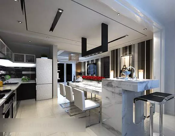 Home Kitchen Bar Design Interior 3d model Home Kitchen Bar Design Interior 3d model