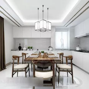Kitchen Dining Room Furniture Set Interior 3d model
