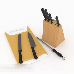 Kitchen Knife Cutting Board 3d model