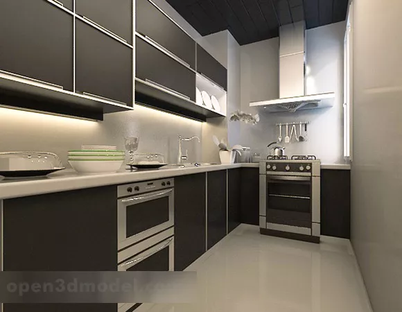Kitchen Interior Scene 3d model Kitchen Interior Scene 3d model