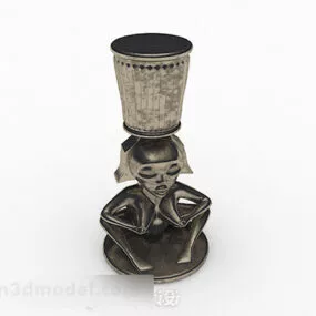 Beauty Base Metal Candlestick Lamp 3d model