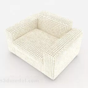 Lattice White Single Sofa 3d model
