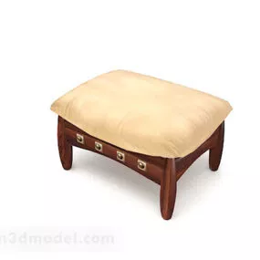 Leather Yellow Sofa Stool 3d model