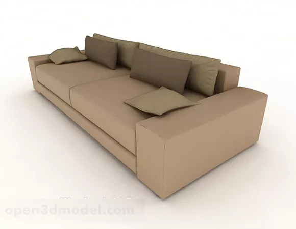 Home Brown Double Sofa 3d model Home Brown Double Sofa 3d model