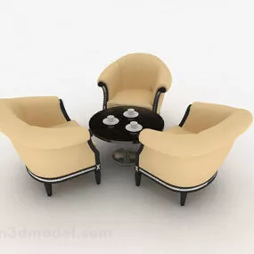 Leisure Table And Chair Combination 3d model