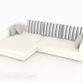 White Color Home Multi-seater Sofa Furniture 3d model
