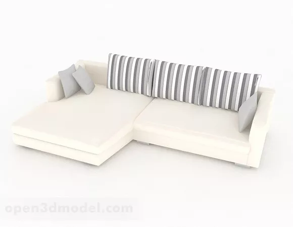 White Color Home Multi-seater Sofa Furniture 3d model White Color Home Multi-seater Sofa Furniture 3d model
