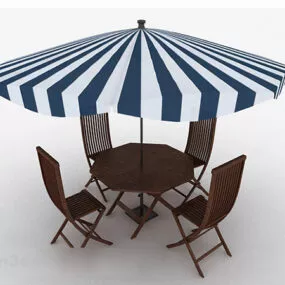 Leisure Wooden Outdoor Dining Table And Chair 3d model