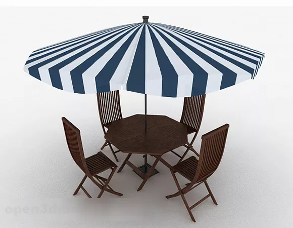 Leisure Wooden Outdoor Dining Table And Chair 3d model Leisure Wooden Outdoor Dining Table And Chair 3d model