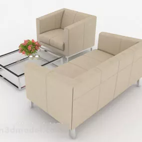 Light Brown Business Sofa 3d model
