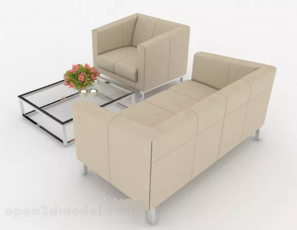 Light Brown Business Sofa 3d model Light Brown Business Sofa 3d model