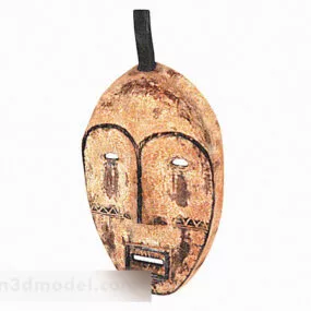 Brown Carving Mask 3d model