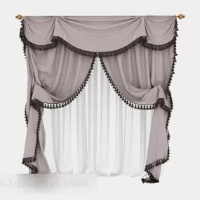 Light Brown Curtain 3d model