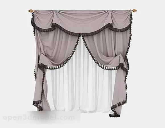 Light Brown Curtain 3d model Light Brown Curtain 3d model
