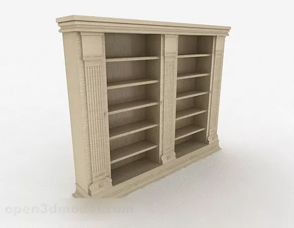 Black Bookcase With Drawers 3d model