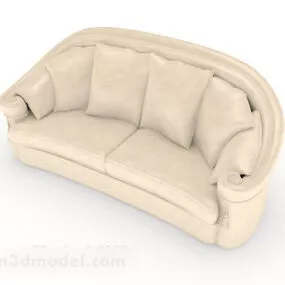 Light Brown Home Simple Double Sofa 3d model