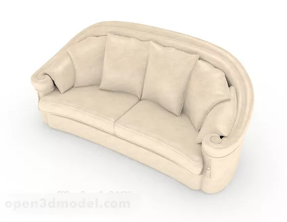 Light Brown Home Simple Double Sofa 3d model Light Brown Home Simple Double Sofa 3d model