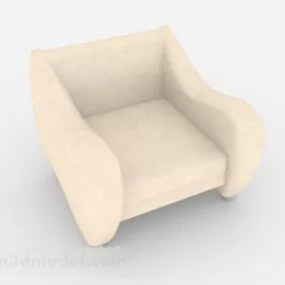 Light Brown Home Simple Single Sofa 3d model