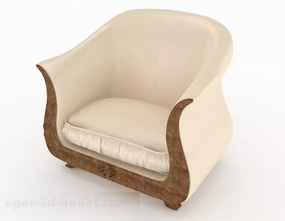 Light Brown Vintage Single Sofa 3d model Light Brown Vintage Single Sofa 3d model